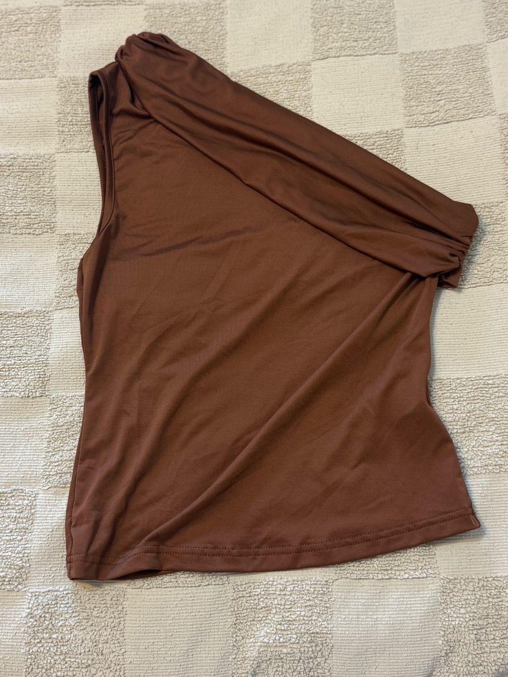 SHEIN One-Shoulder Brown Tank Top